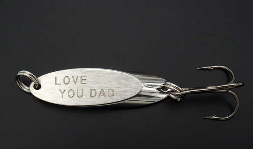 O.RIYA Love You Dad Hand Stamped Lure Fisherman Gift