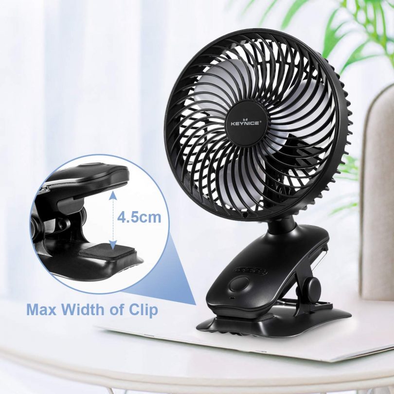 KEYNICE Clip Fan with Night Light