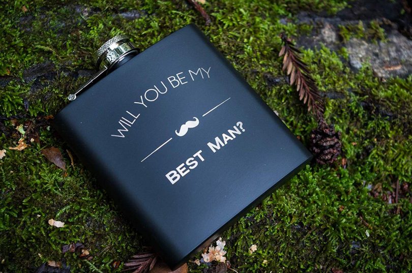 Will You Be My Best Man Engraved Gift Flask