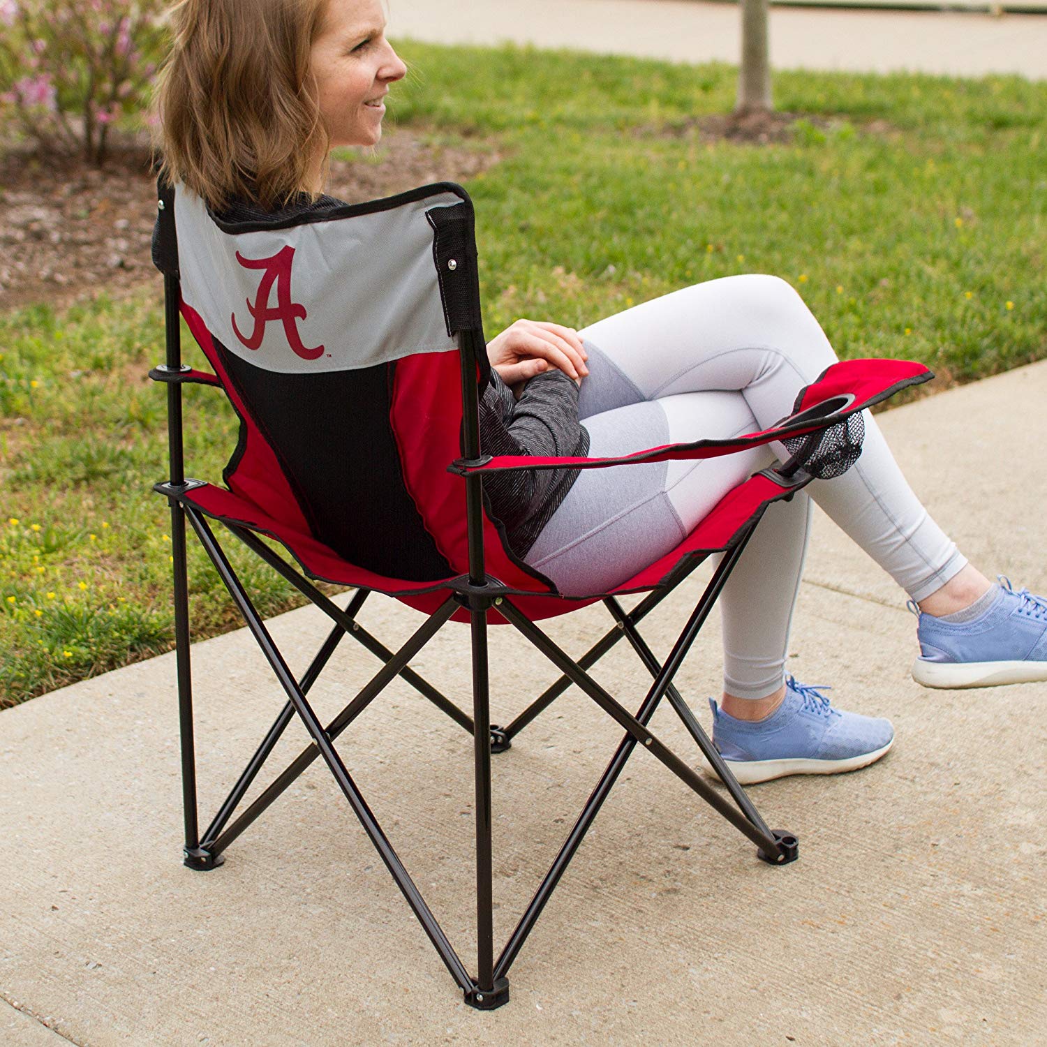 Collegiate Folding Elite Chair with Mesh Back and Carry Bag