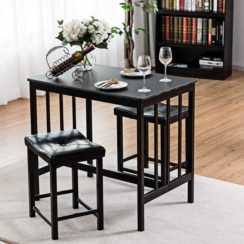Stark Item 3 PCS Modern Counter Height Dining Set Table and 2 Chairs Kitchen Bar Furniture