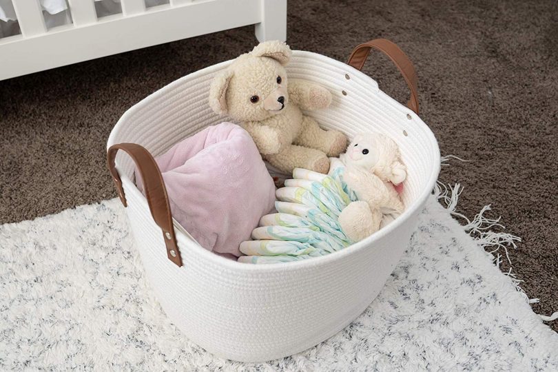 Sweetzer & Orange Large Woven Cotton Rope Storage Basket