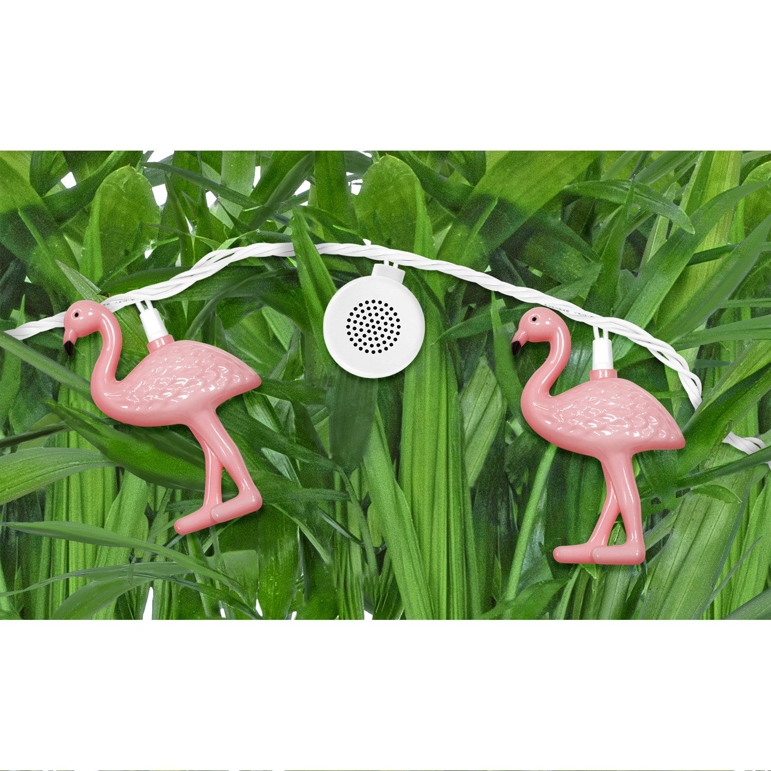 Bright Tunes Indoor/Outdoor Pink Flamingo LED String Lights with Bluetooth Speakers