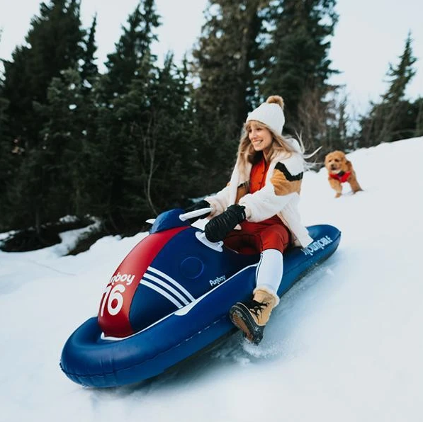 Funboy Winter Inflatable Snowmobile Sleds for Kids 14+ and Adults and ShotSkis