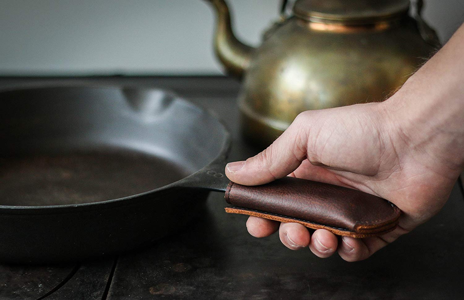 Leather Cast Iron Skillet Pan Handle Cover