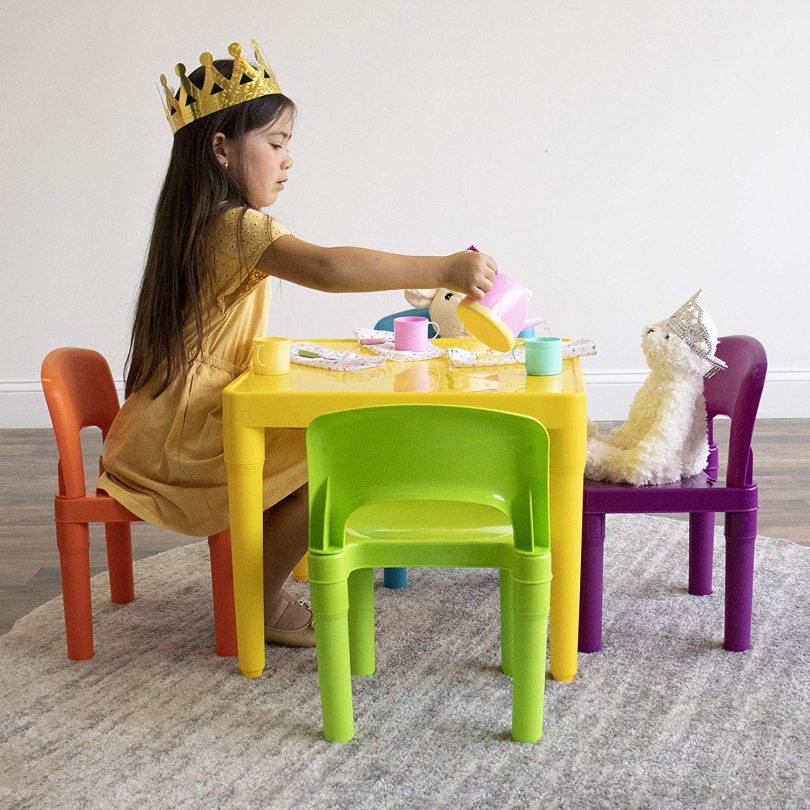Tot Tutors Kids Plastic Table and 4 Chairs Set