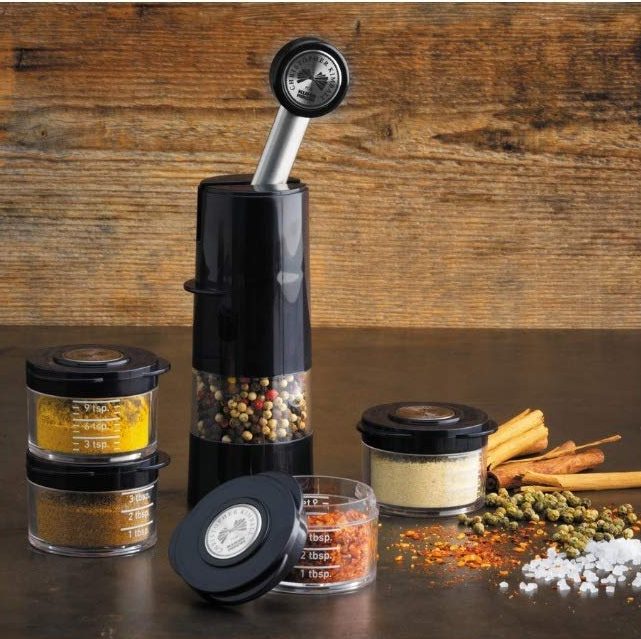 Kuhn Rikon 20477 Christopher Kimball's Milk Street Ratchet Spice Grinder with Storage Jar