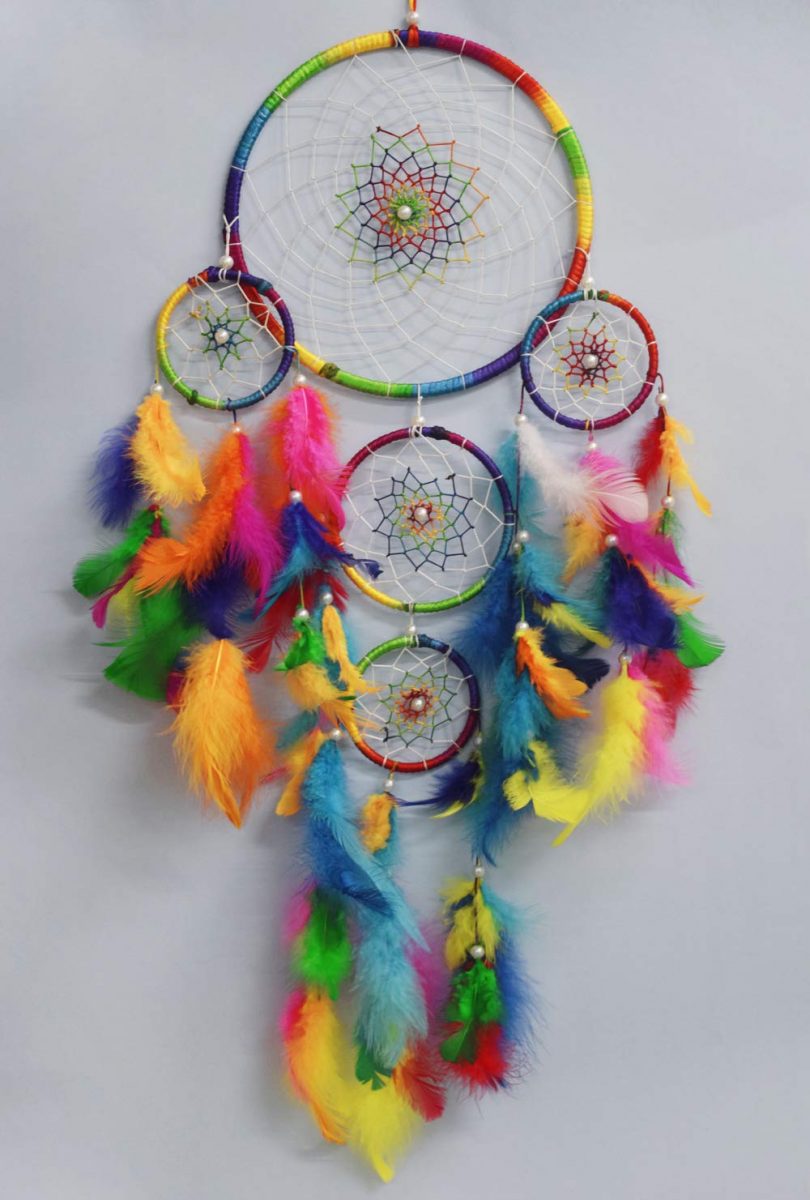 Asian Hobby Crafts Handcrafted Dream Catcher Wall Hanging with Natural Feathers