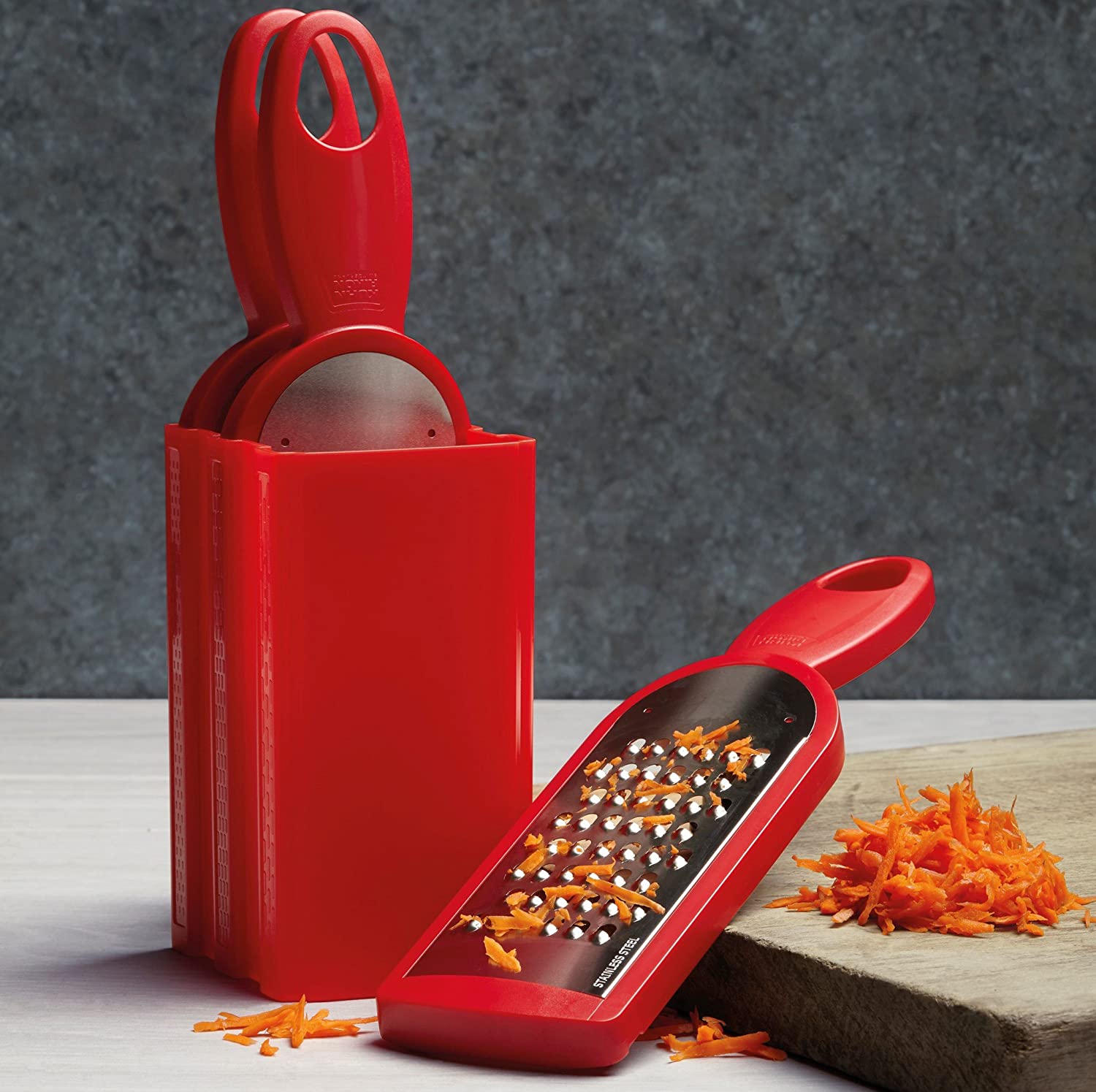Kuhn Rikon Swiss Grater Set of 3 with Storage Caddy