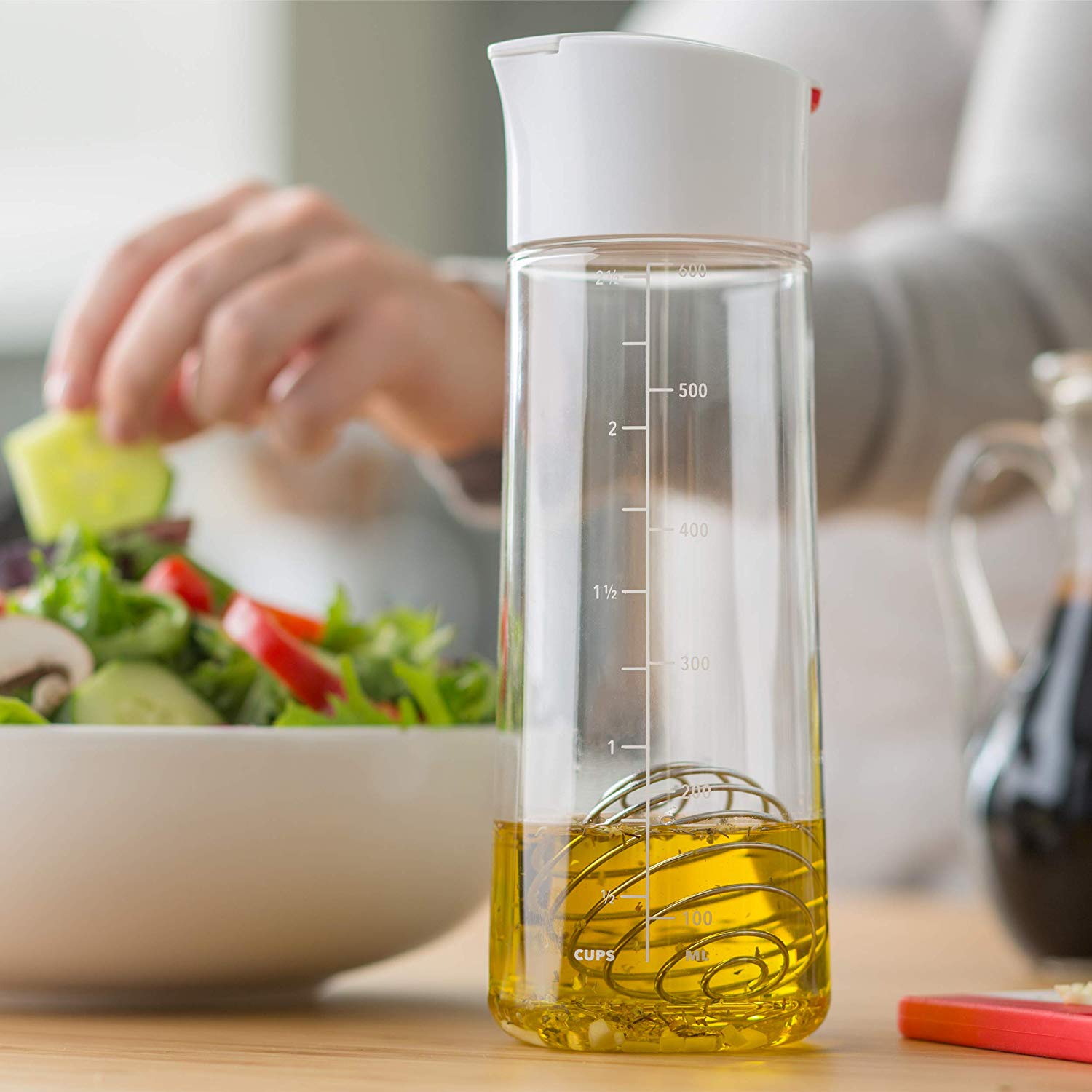 Whiskware Salad Dressing Shaker with BlenderBall Wire Whisk