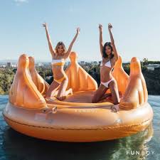 FUNBOY Giant Inflatable Rose Gold Crown Island Pool Float