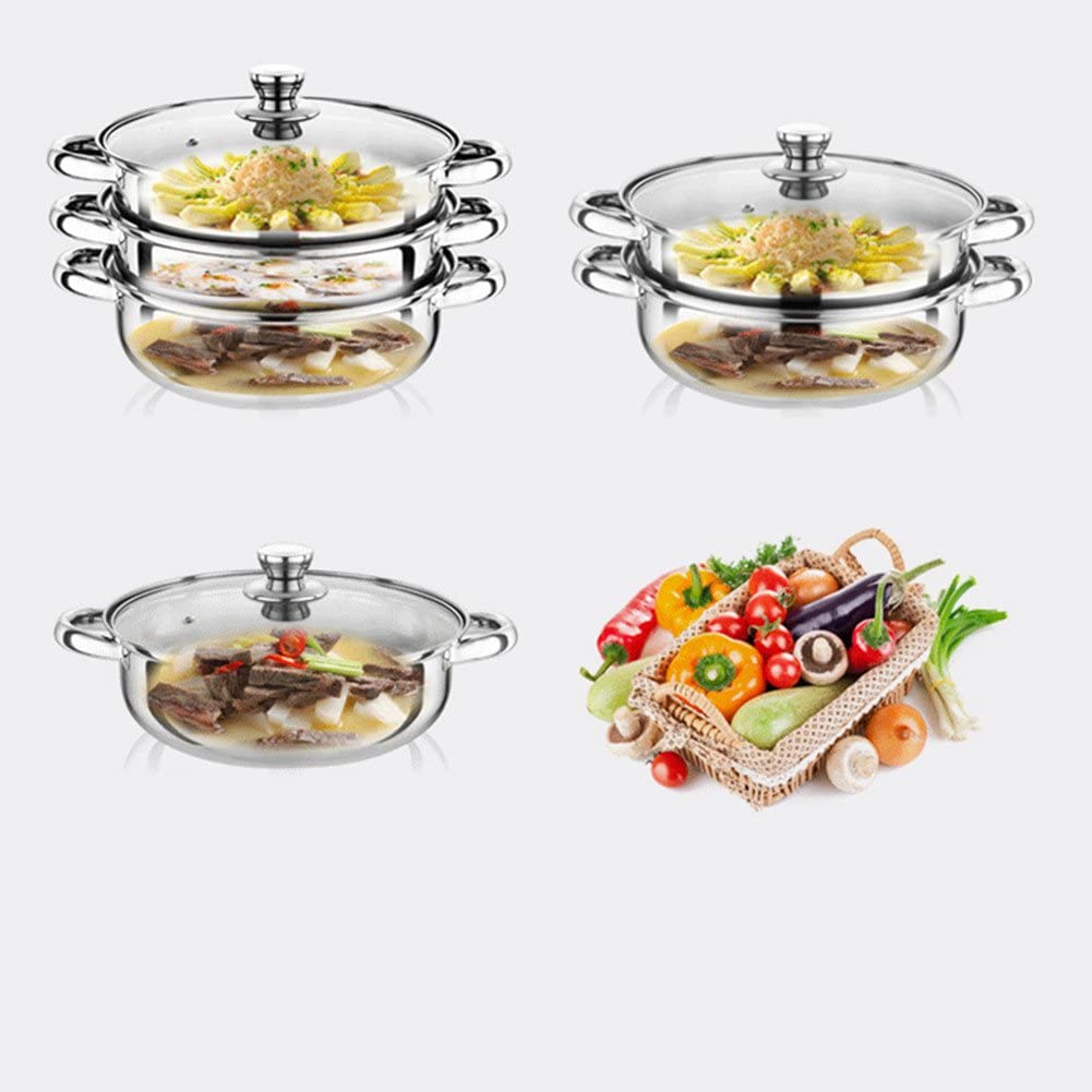 Yamde 2 Piece Stainless Steel Stack and Steam Pot Set