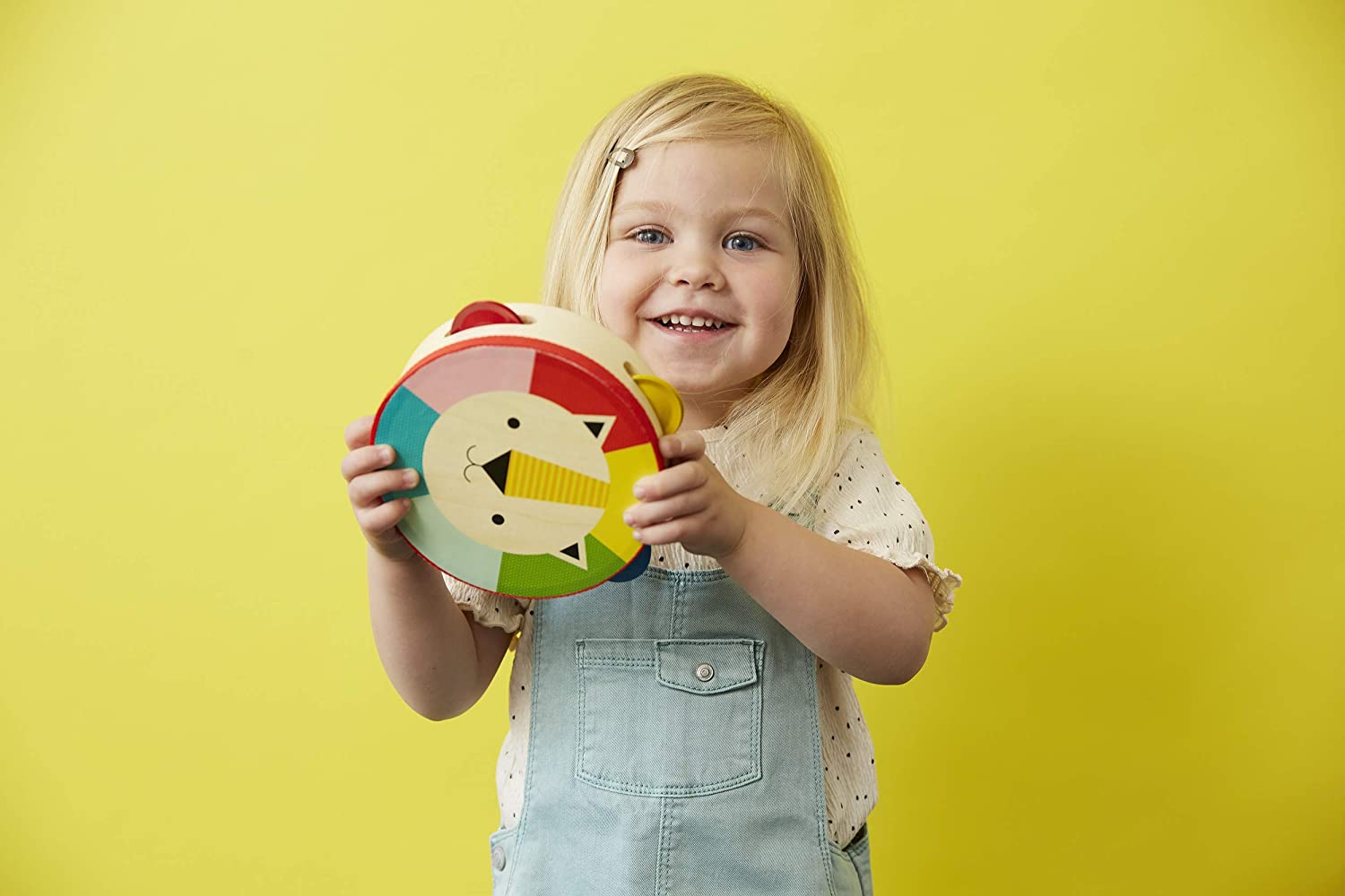 Petit Collage Toddler Wooden Lion Toy Tambourine