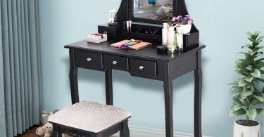 SUMSAYEI 2020 New Vanity Set with Mirror & Cushioned Stool