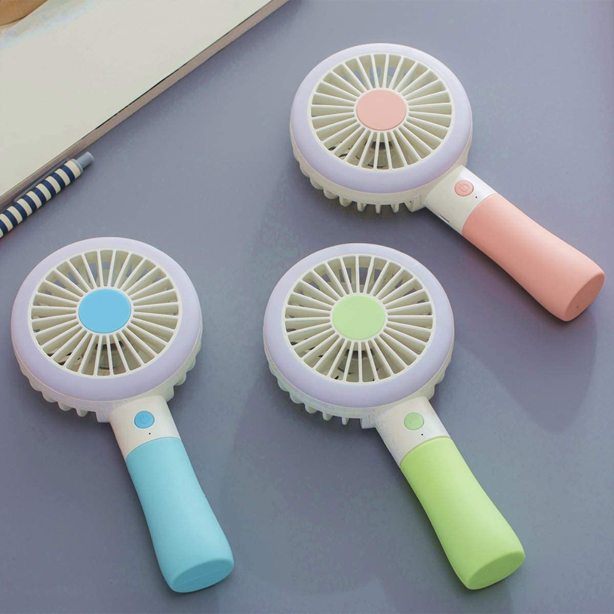 Mini Portable Fan,Handheld Fan with LED