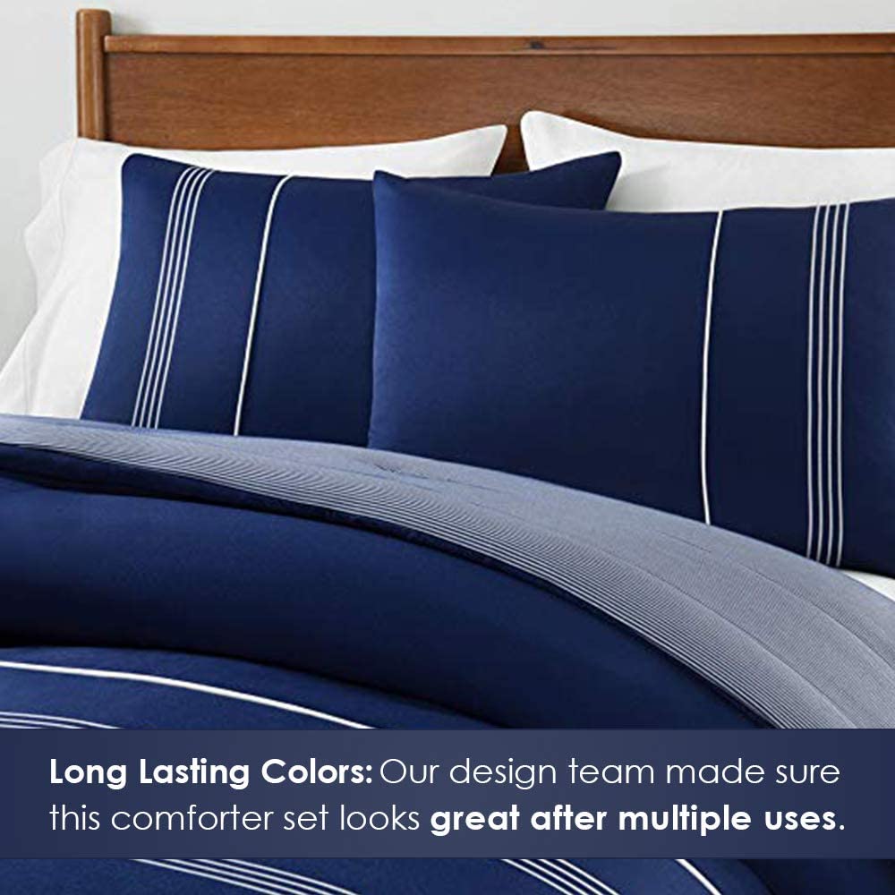 Navy 100% Polyester Soft King Bedding Comforter