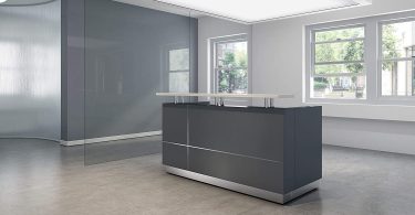 Modern Space Grey Reception Desk