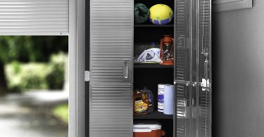 Seville Classics UltraHD Stainless Steel 2-Door Lockable Storage Cabinet