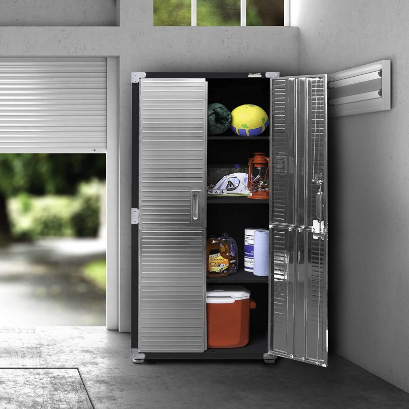 Seville Classics UltraHD Stainless Steel 2-Door Lockable Storage Cabinet