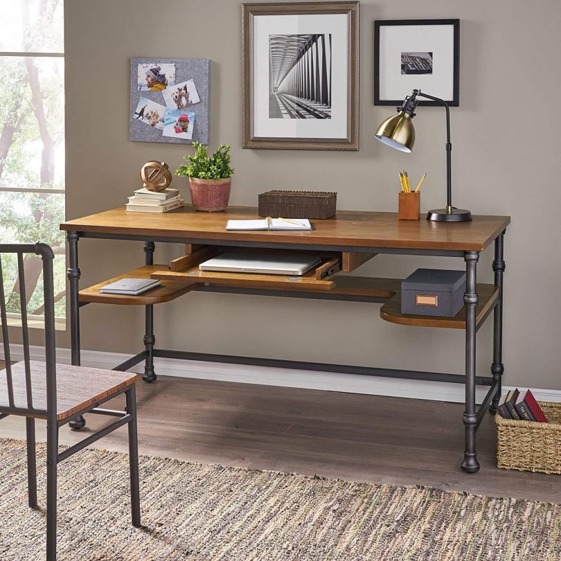 Christopher Knight Home Lochlin Industrial Faux Ash Wood Overlay Desk