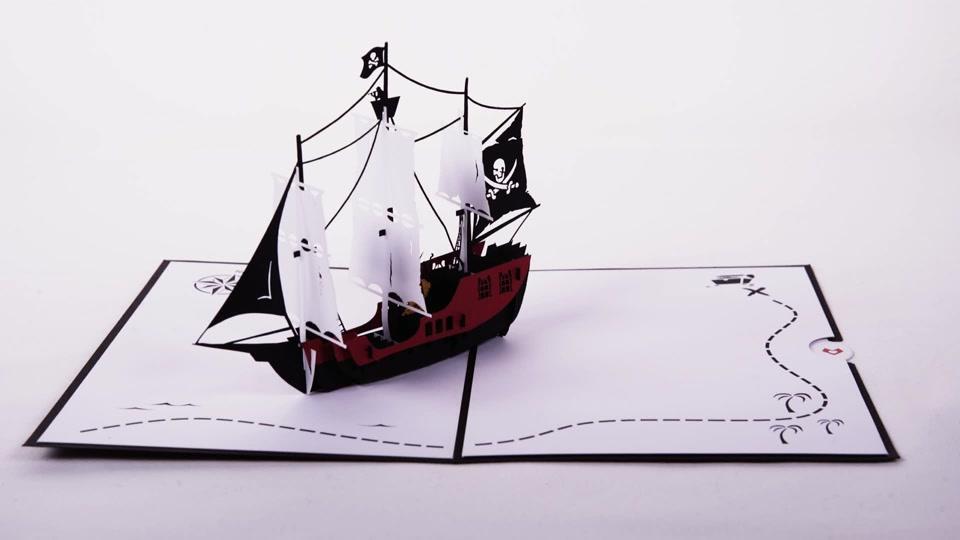 Lovepop Pirate Ship 3D Pop-Up Greeting Card