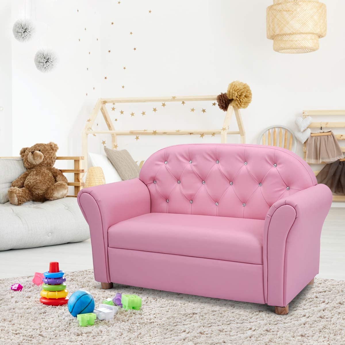Costzon Kids, PU Leather Upholstered
