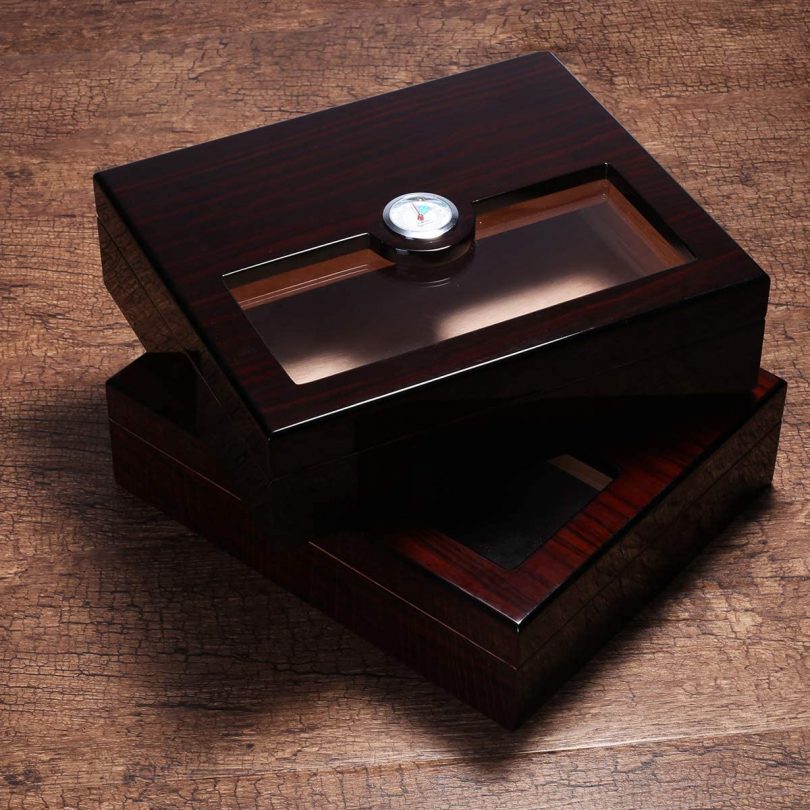 Woodronic Handmade Glass Top Cigar Humidor