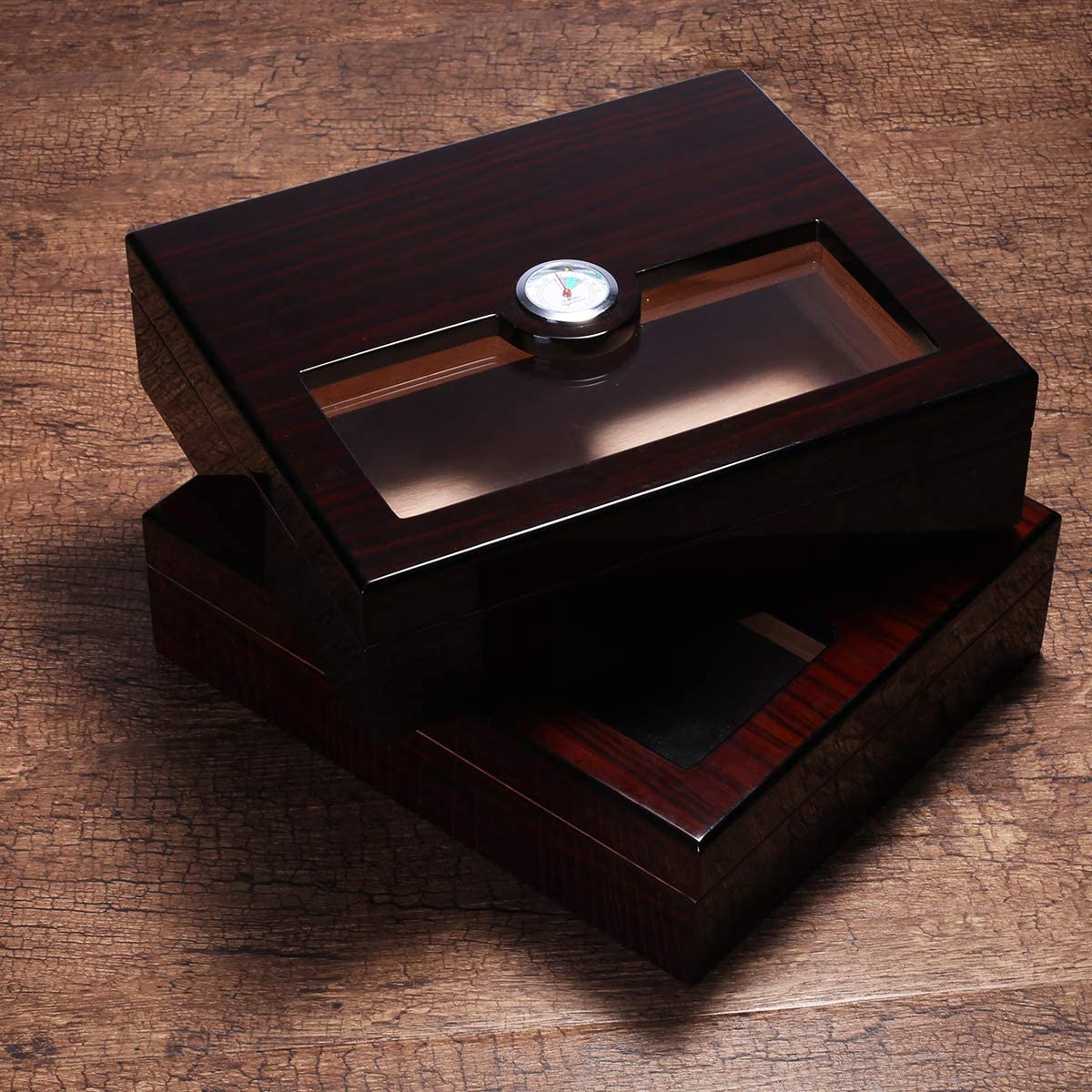 Woodronic Handmade Glass Top Cigar Humidor