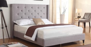 Best Master Furniture Vero Tufted Wingback Platform Bed