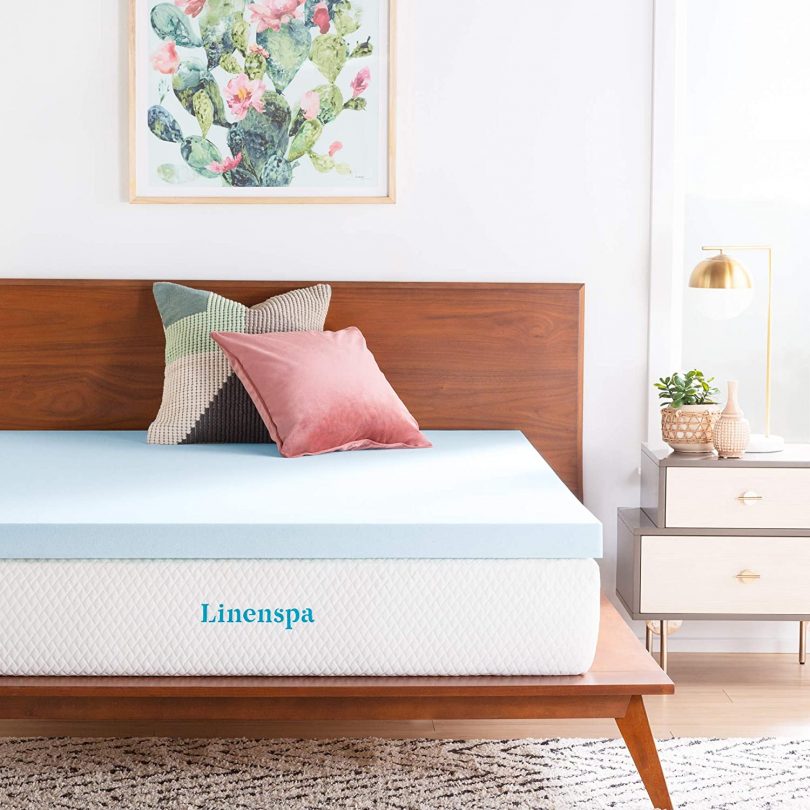 LINENSPA 3 Inch Gel Infused Memory Foam Mattress Topper