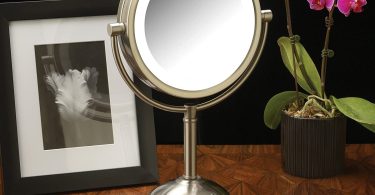 Jerdon HL8808NL 8.5-Inch Tabletop Two-Sided Swivel LED Lighted Vanity Mirror