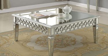 Best Master Furniture Silver Mirrored Square Coffee Table