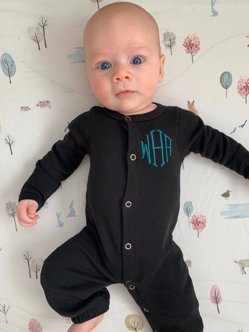 Baby boy monogram gown baby boy coming home outfit baby boy