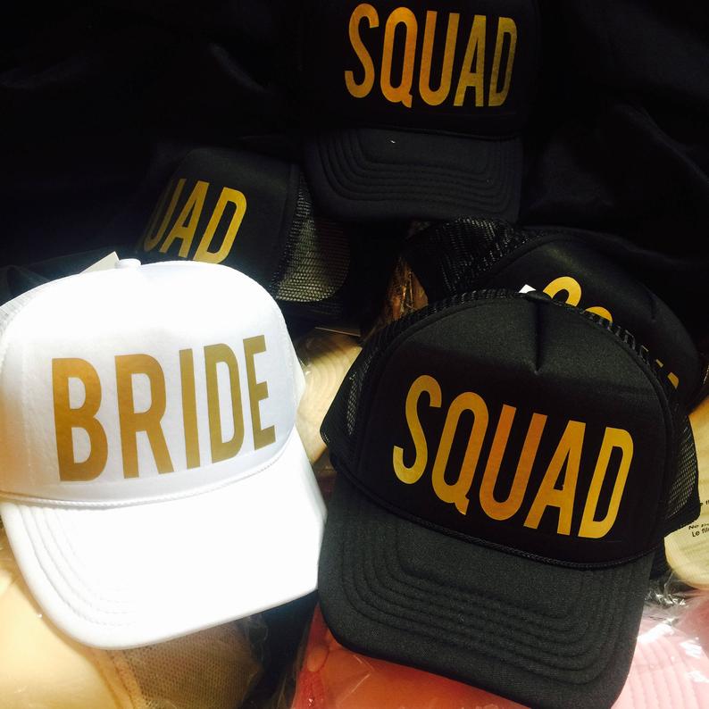 Bride SQUAD Hats / FREE BRIDE Hat / Hats for Bachelorette
