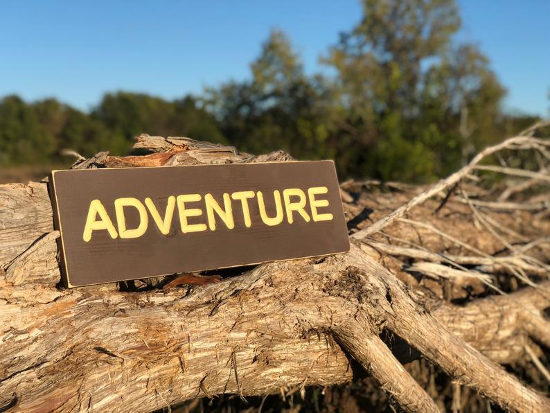 Adventure sign trail sign park style sign adventure rustic