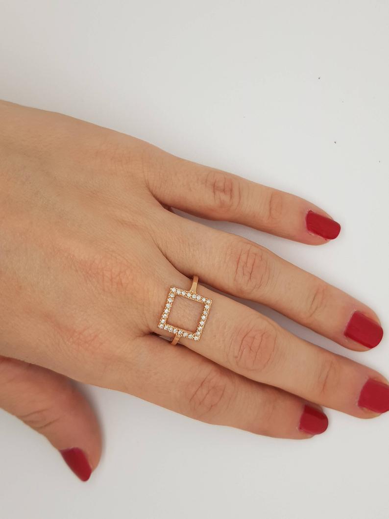 Micro pave band-Art nouveau ring-Diamond  Ring Diamond Oval