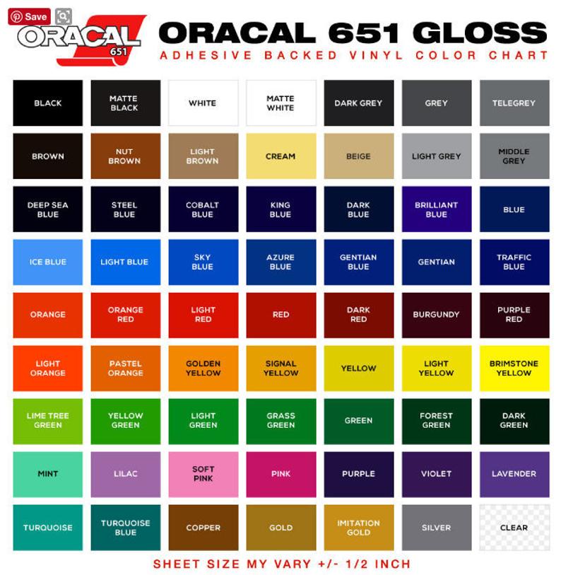 Oracal 651 outdoor Permanent Adhesive Vinyl Sheets or Rolls