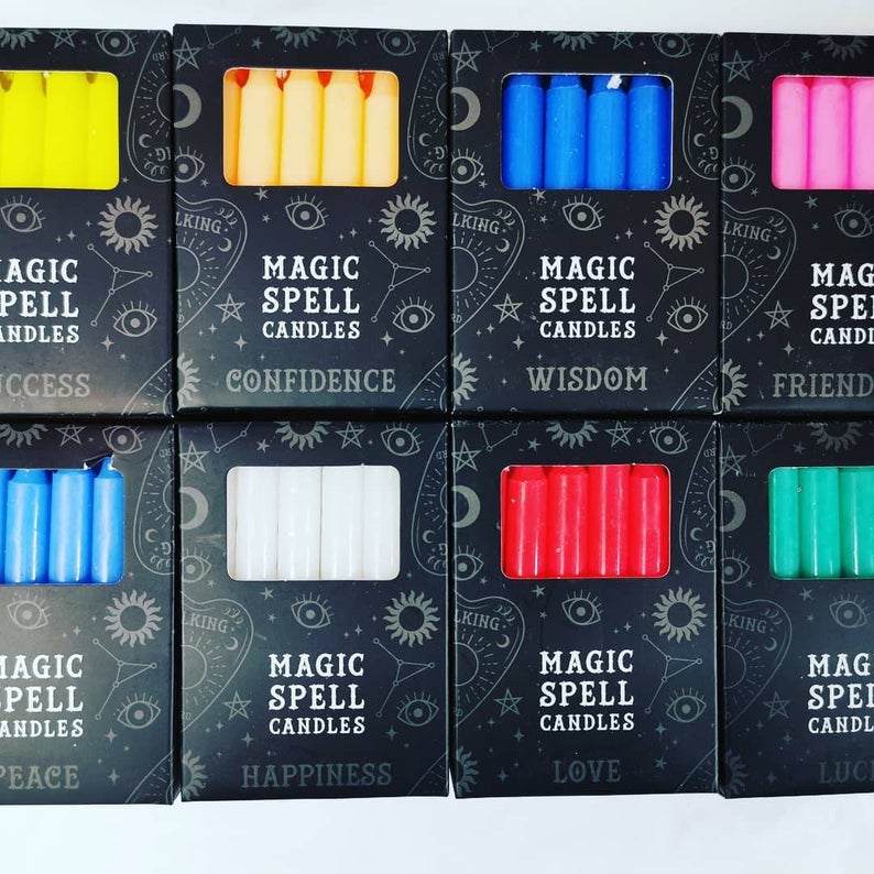 Spell Candles Pk 12 Various Colours Available