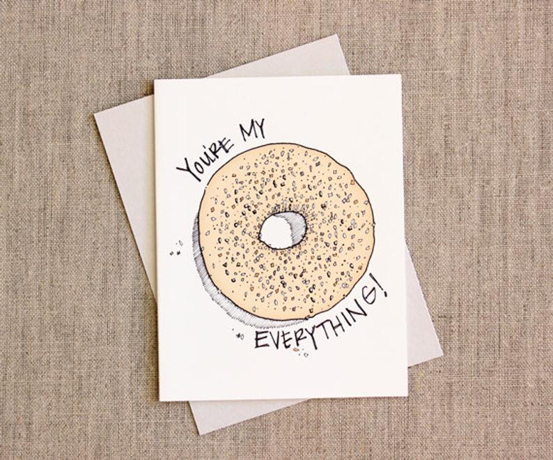 Valentine: Everything Bagel Love Individual A2 Size Card