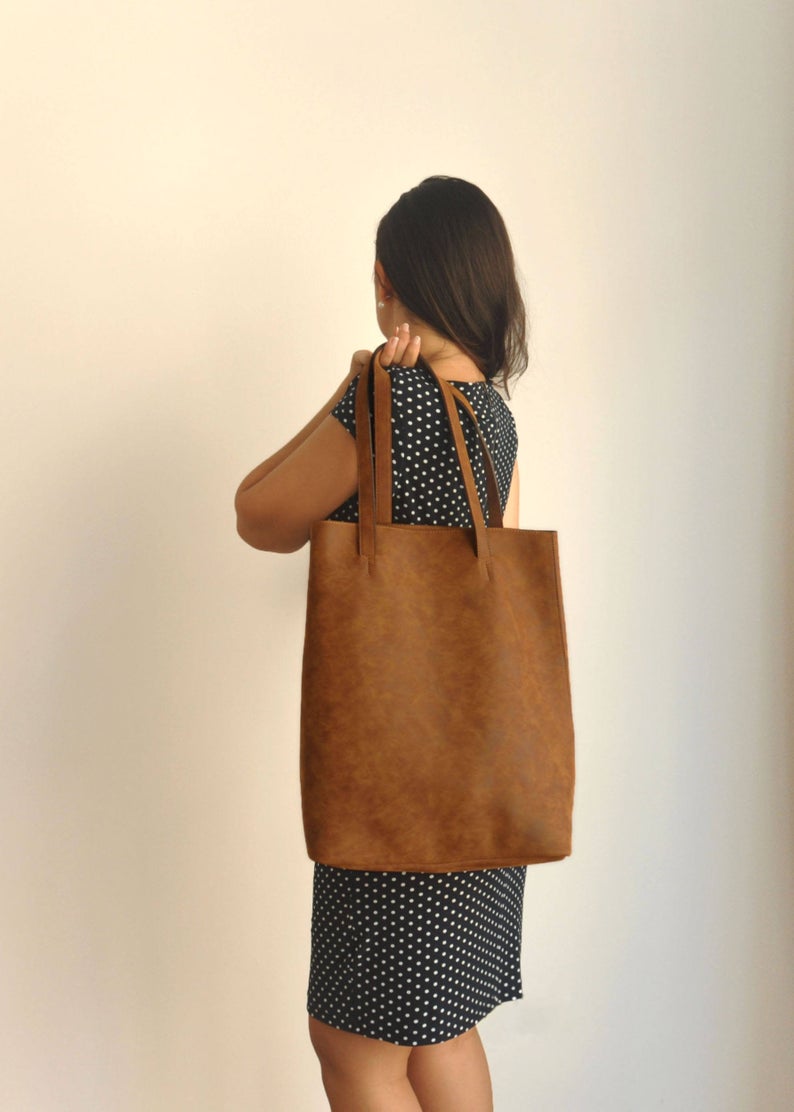 Vegan leather shoulder bag  back to school  Vegan handbag