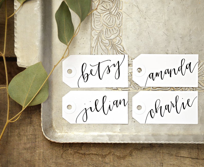 Wedding Name Tag Placecards Calligraphy Personalized Gift