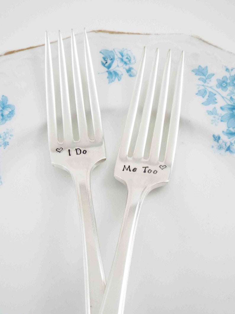I Do Me Too Forks Wedding Forks Wedding Gift Vintage Forks