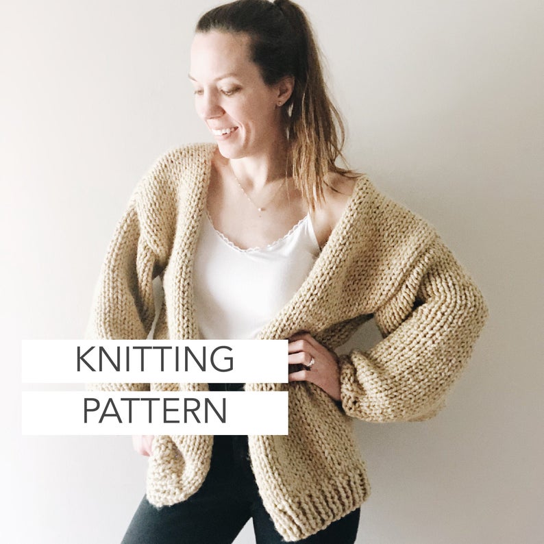 Knitting Pattern  The Cannady  modern chunky oversized