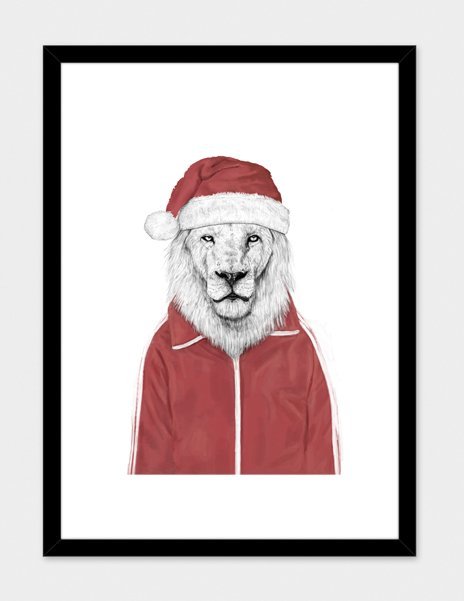 Santa Lion- Numbered Art Print by Balazs Solti from Curioos