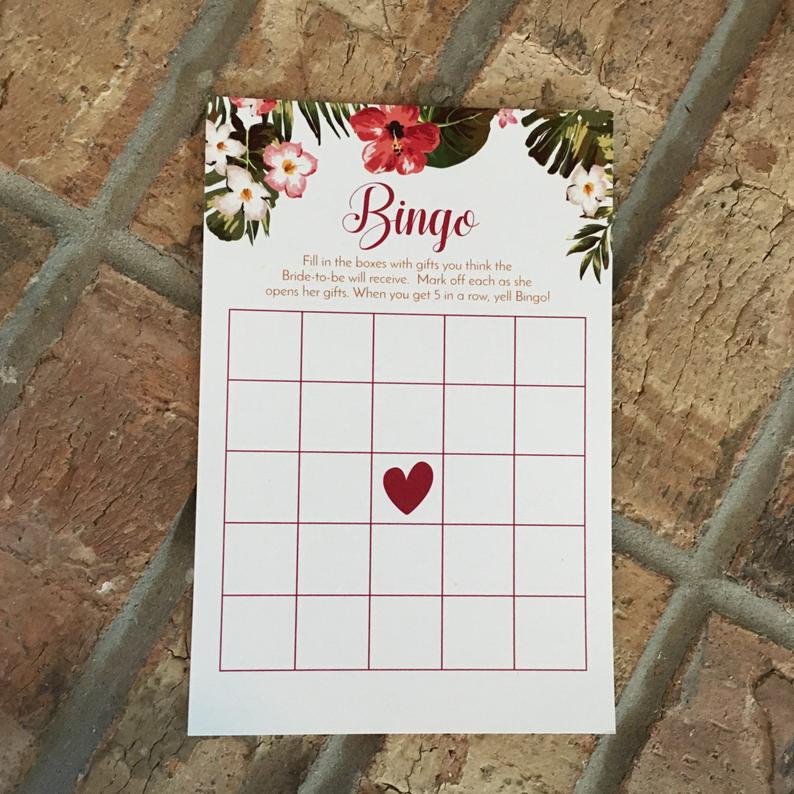 Bingo Bridal Shower Game Wedding Shower Games to Play Bingo