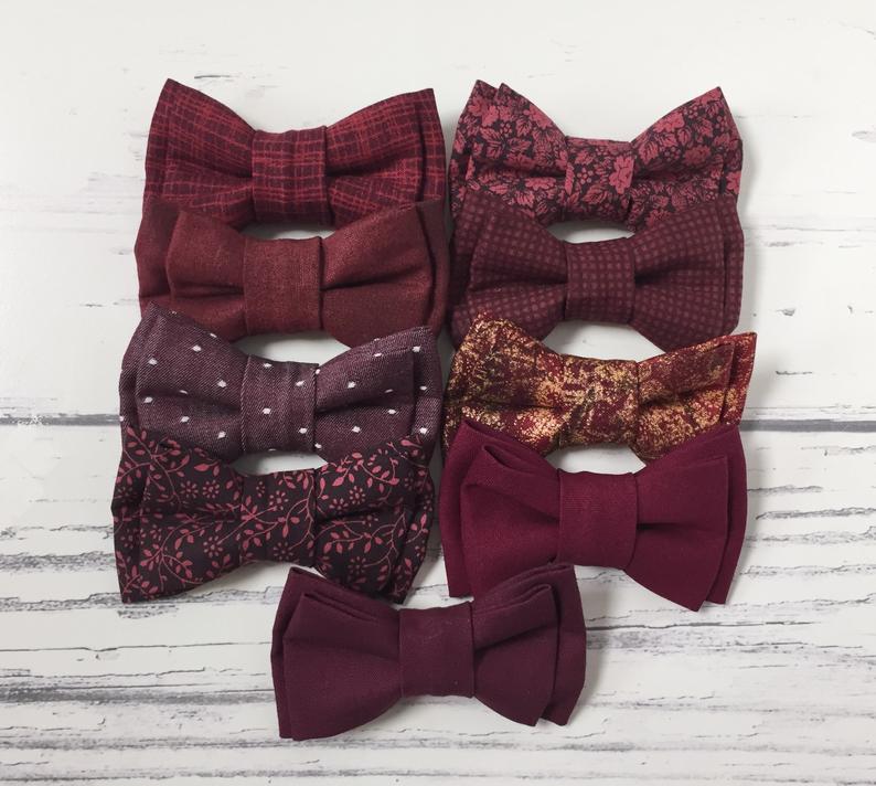 Burgundy Bow Tie Burgundy Bowties Wedding Bow Ties Groom