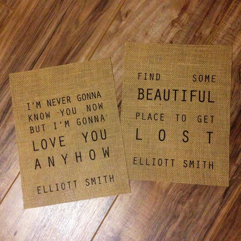 Elliott Smith  Lyrics  Burlap Print