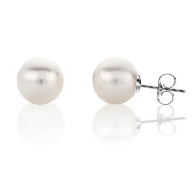 Pearl studs-Freshwater Pearl Earrings 8 mm-Minimalist pearl