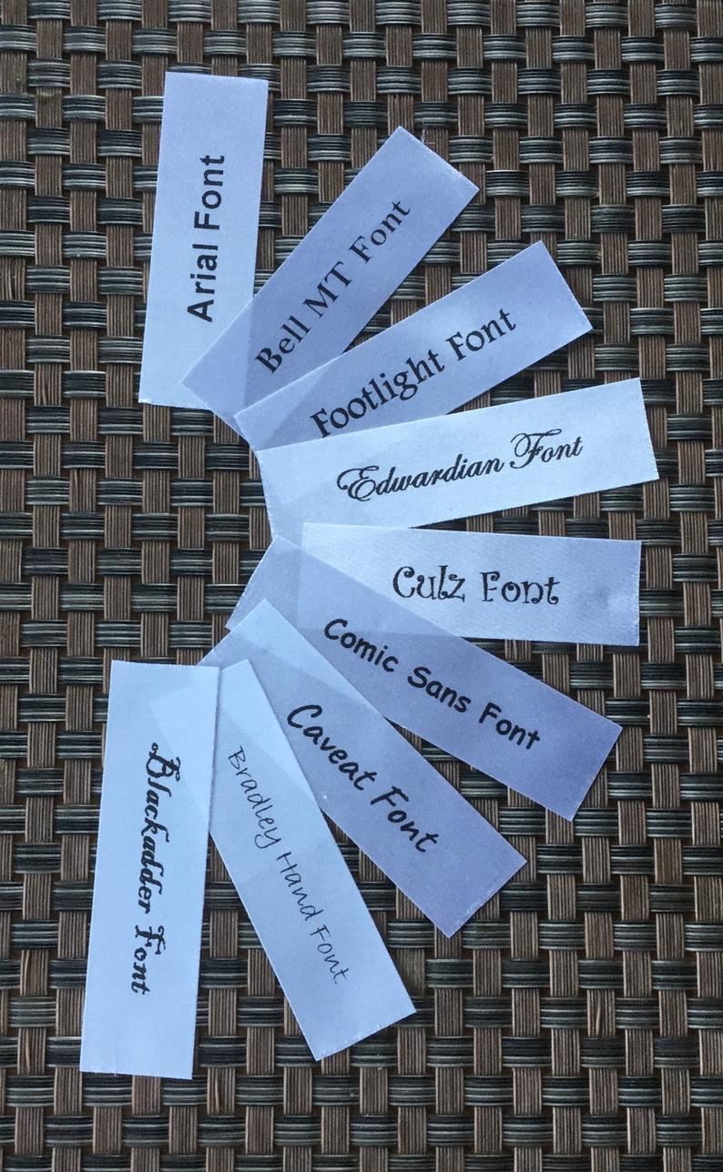 Personalised Satin Sew On Name Labels 7cm x 2cm