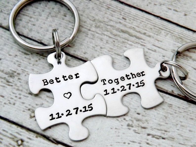 Personalized keychain  Couples Keychains Better Together